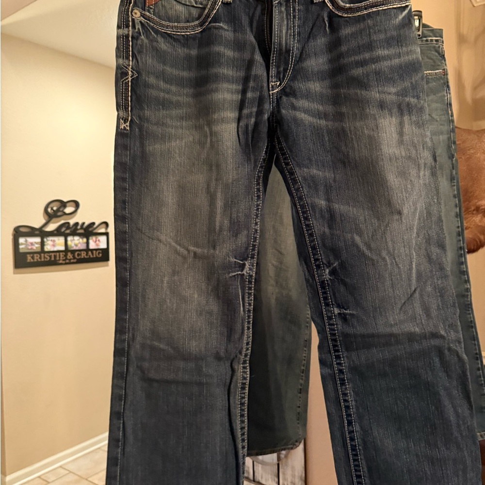 Ariat Men's Dark Blue Bootcut Jeans - Picture 3 of 5